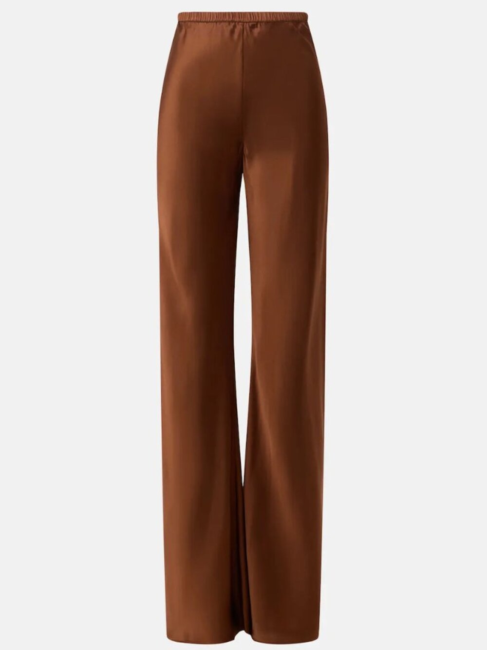 Silk Laundry Bias Cut Pants in Brown Silk Straight Leg Trouser Medium M